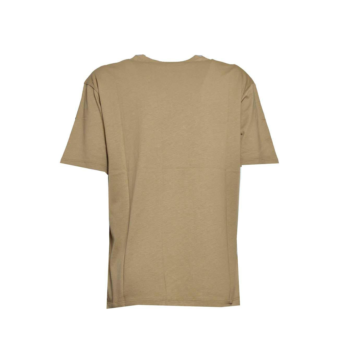 T-shirt in cotone khaki con tasca MSGM Junior