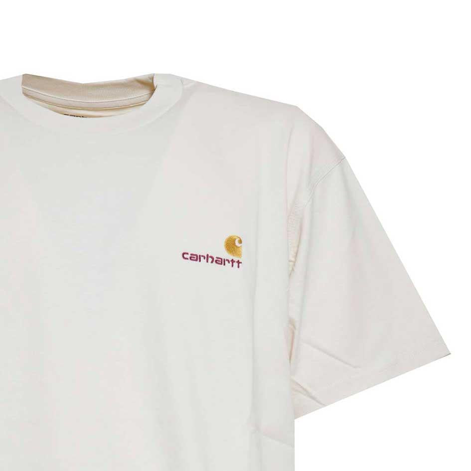 T-shirt American Script bianco sporco con logo Carhartt
