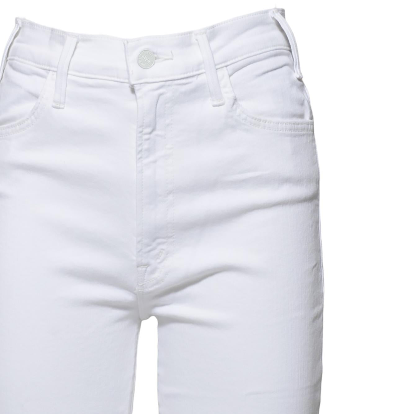 Jeans in cotone The Hustler Ankle Fray bianco Mother Women