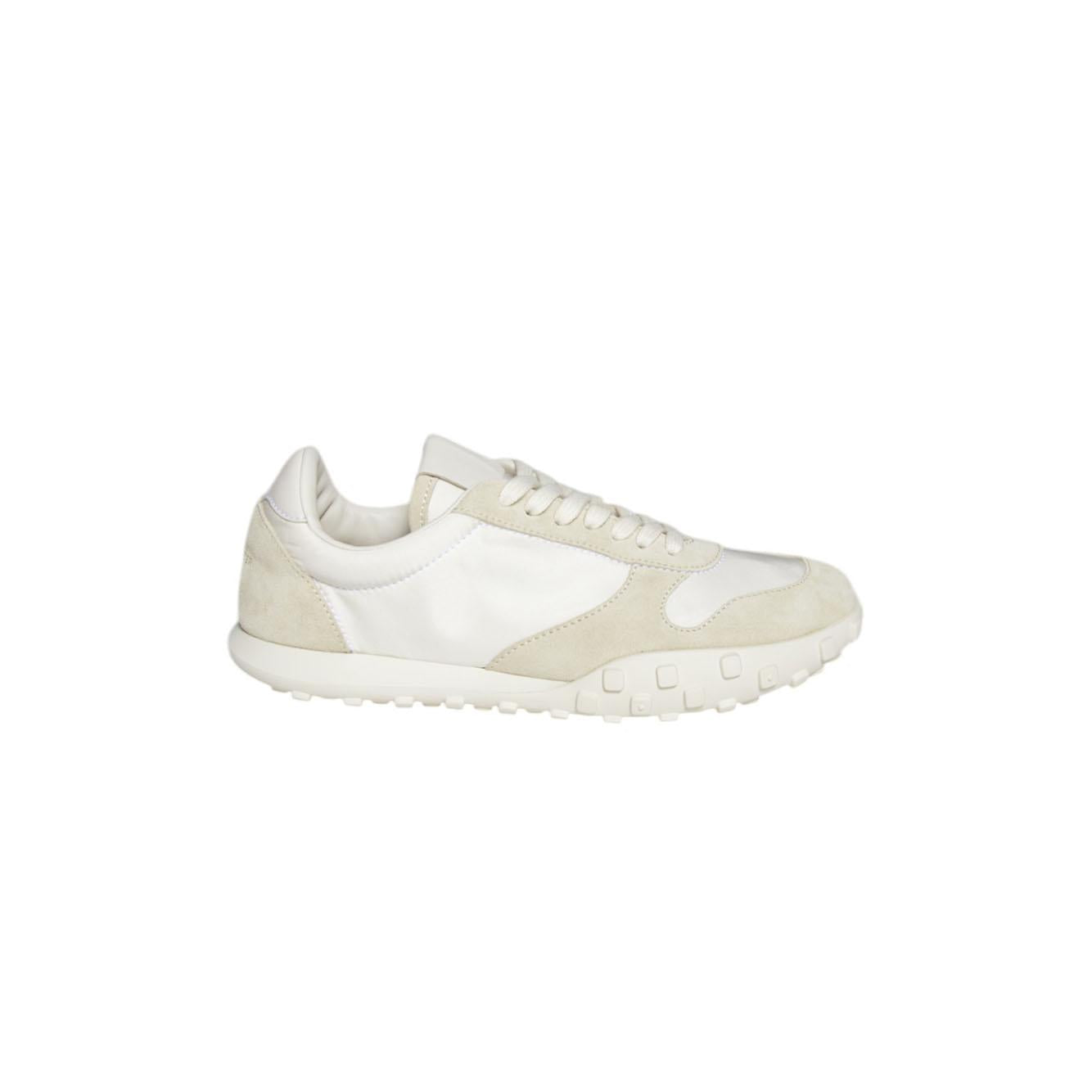 Sneakers Moon in nylon e pelle scamosciata panna Jil Sander