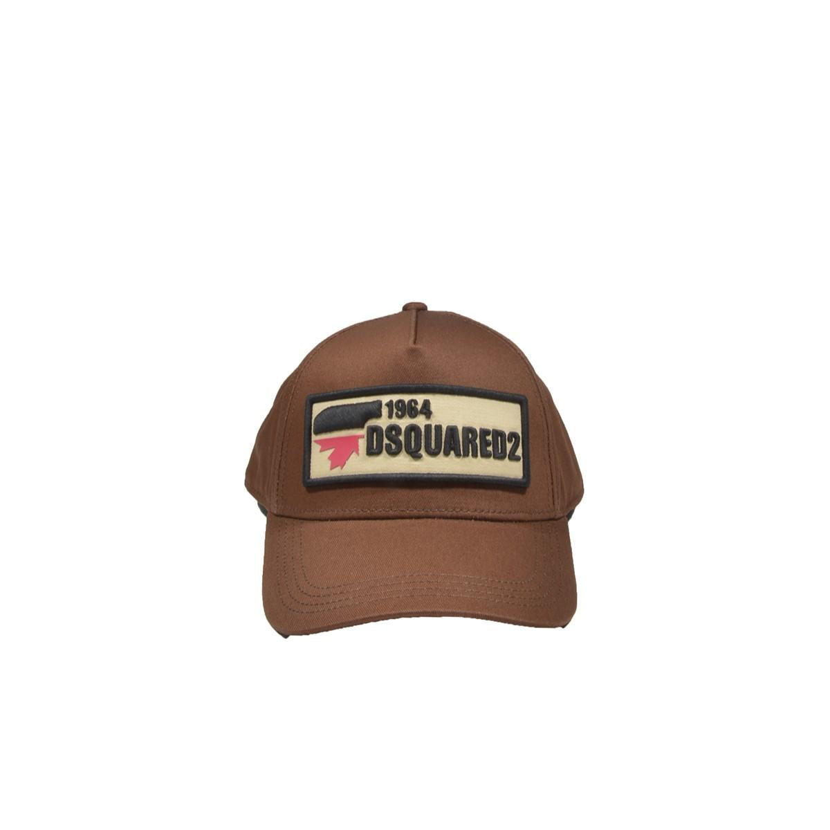 Cappello D2 1964 in cotone marrone con ricamo Dsquared2 Junior