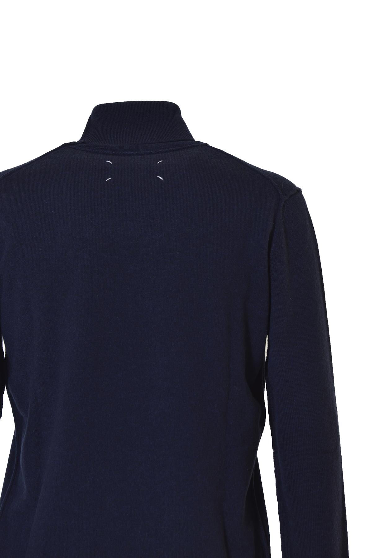 Pullover dolcevita in cashmere blu Maison Margiela