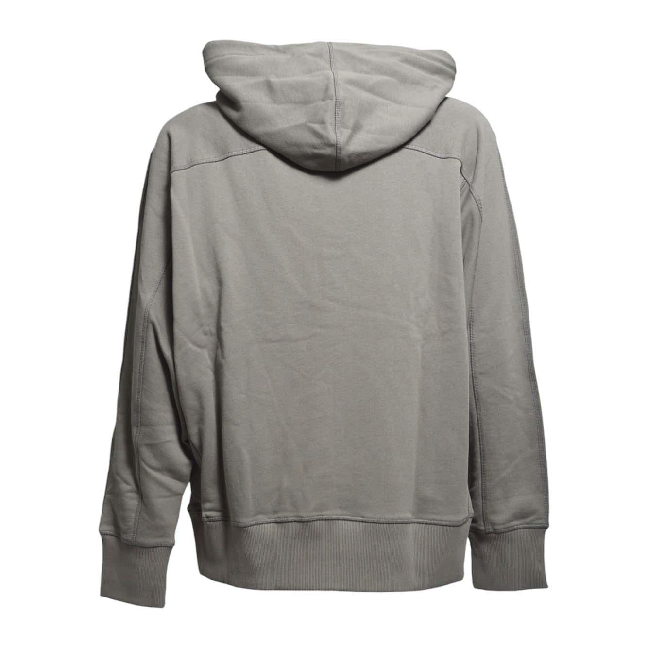 Felpa con cappuccio in cotone grigio con ricamo Etudes