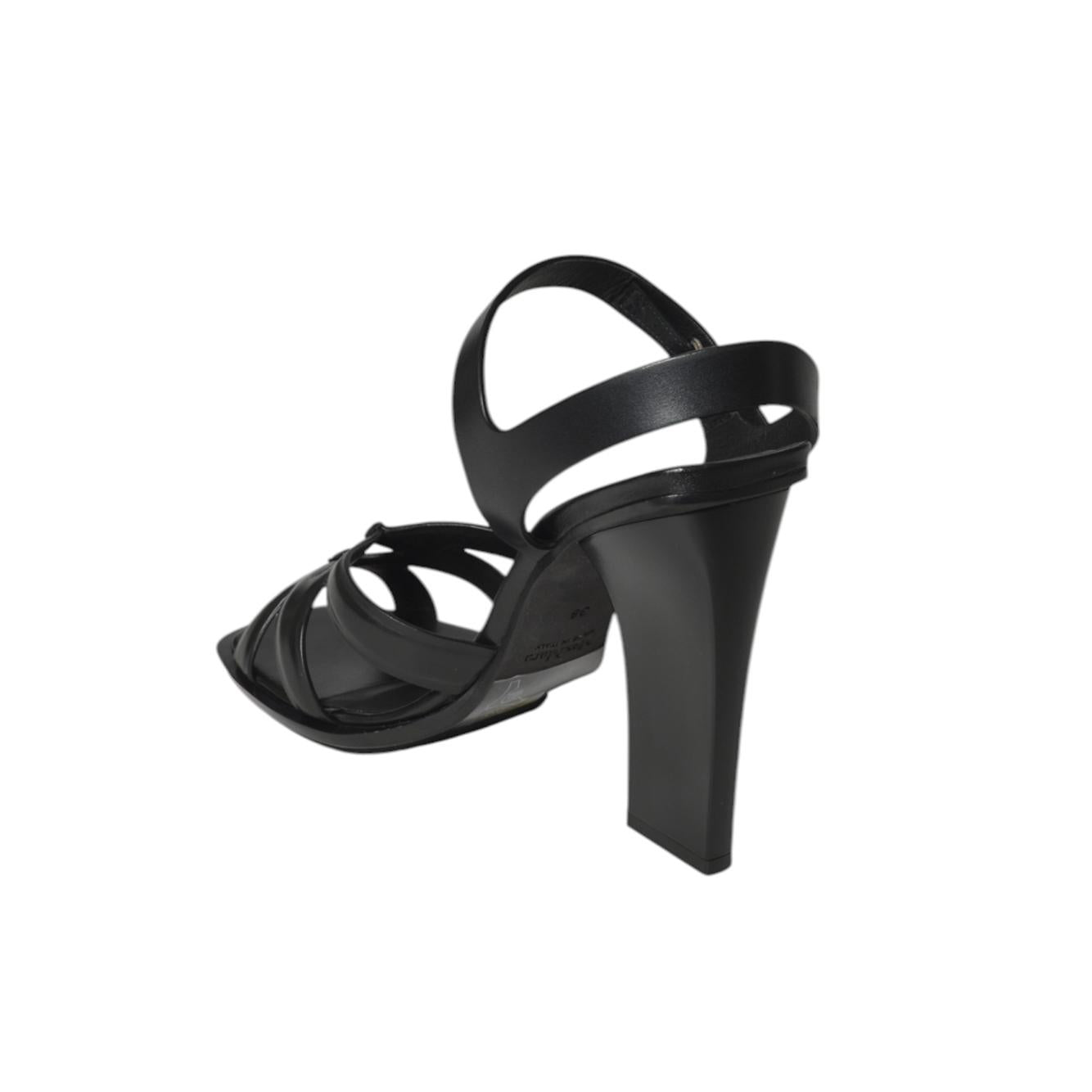 Sandali Doublehig in pelle nera Max Mara