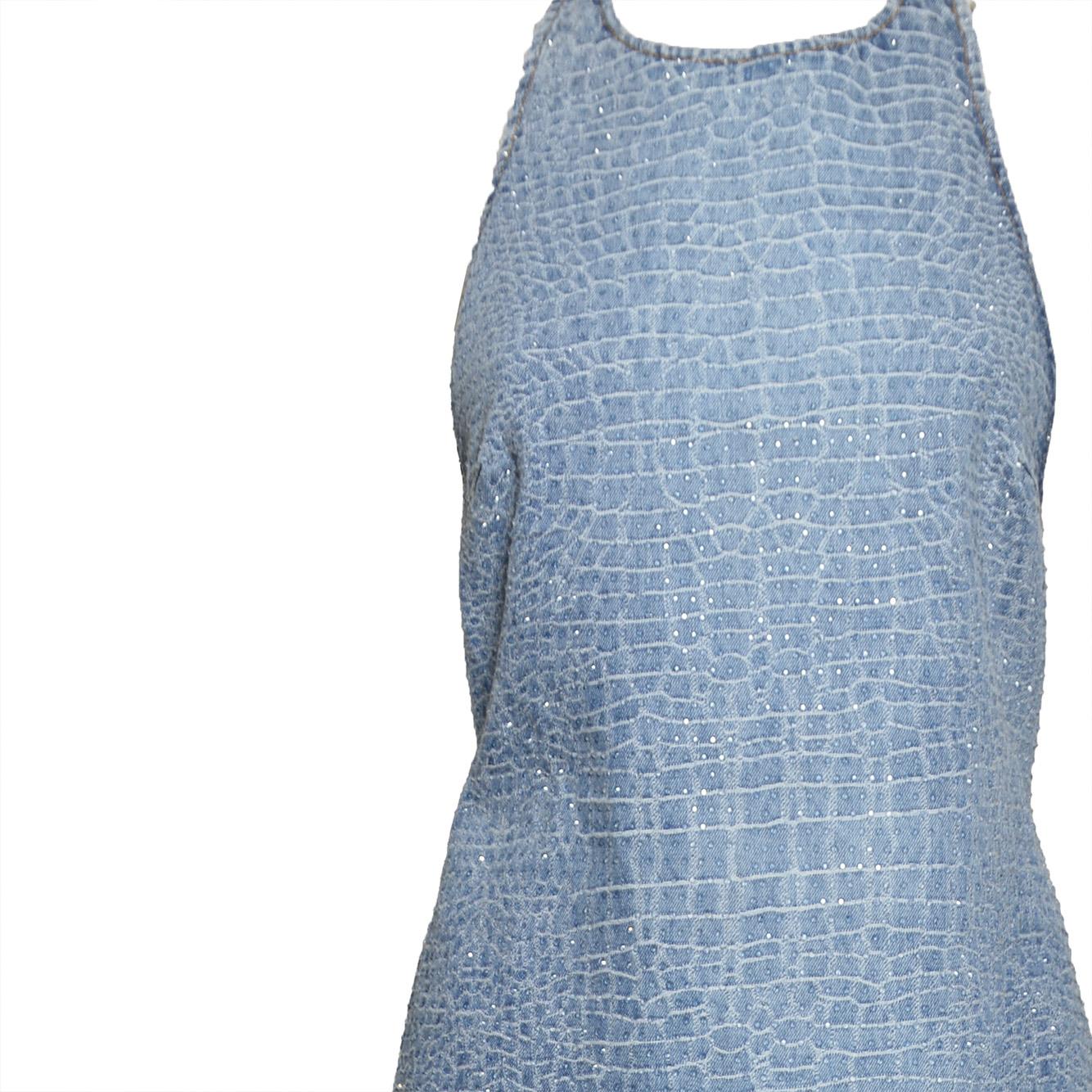 rhinestone crochet mini dress