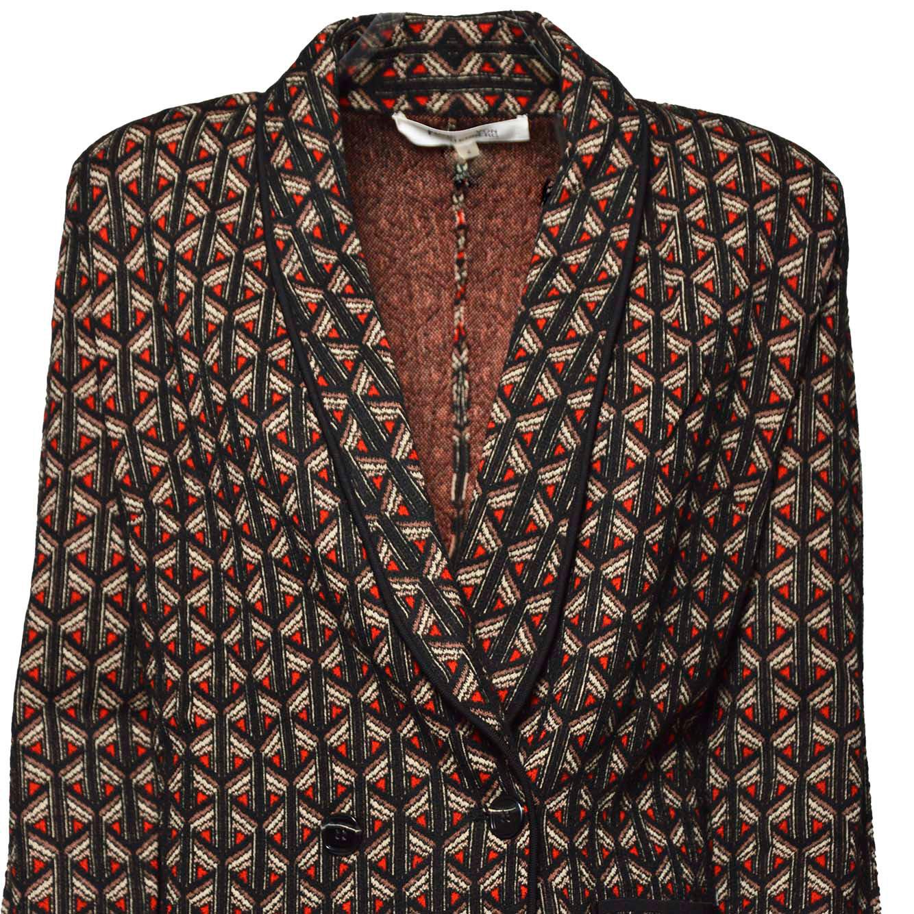 Giacca Trillian in lana motivo geometrico rosso Diane Von Furstenberg