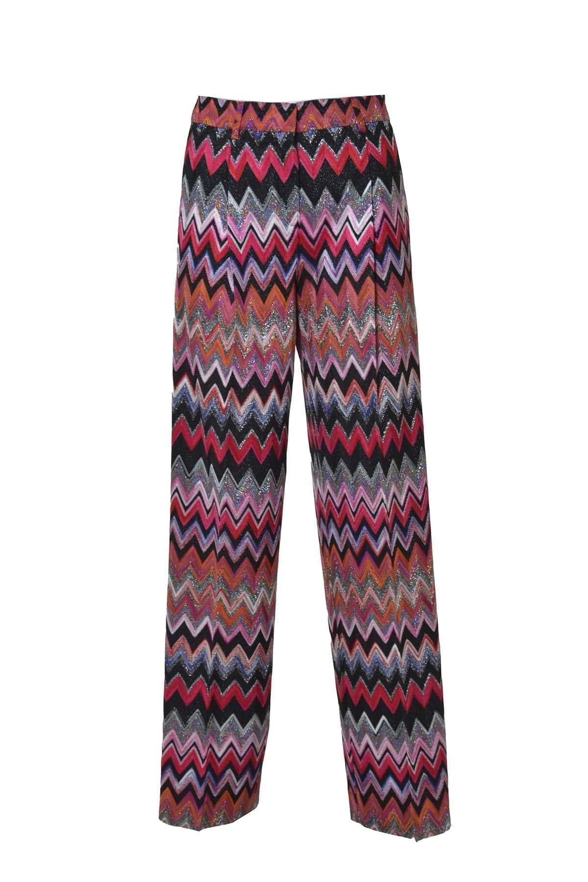 Pantalone in maglia lurex fantasia zig zag Missoni