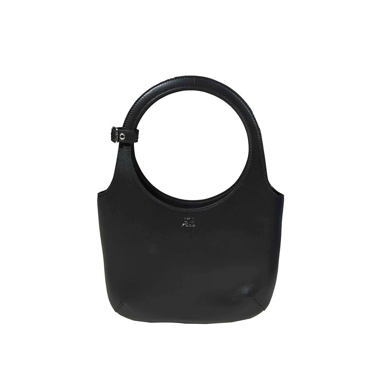 Borsa a mano Holy in pelle nera Courregès