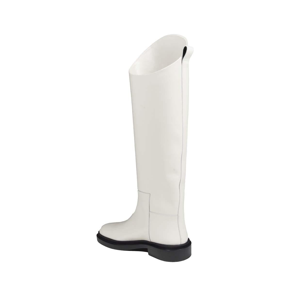 Stivali al ginocchio in vera pelle bianco Jil Sander