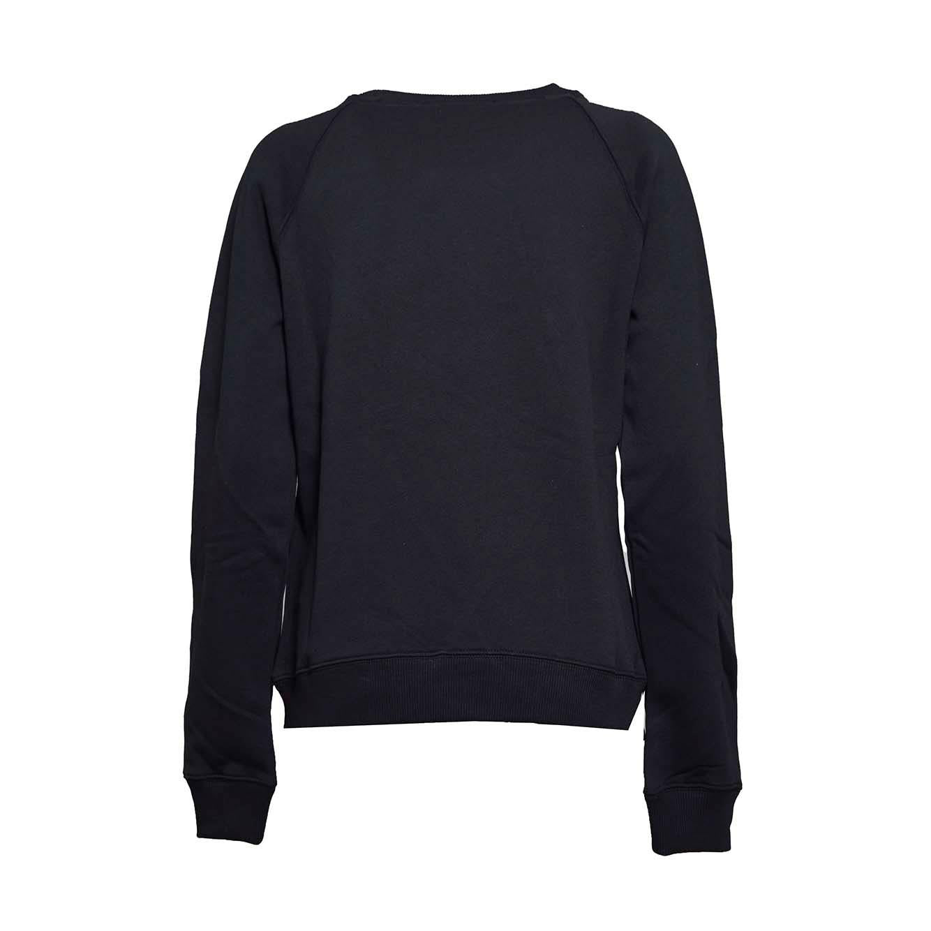 Felpa girocollo in cotone nero stampa logo pennello MSGM