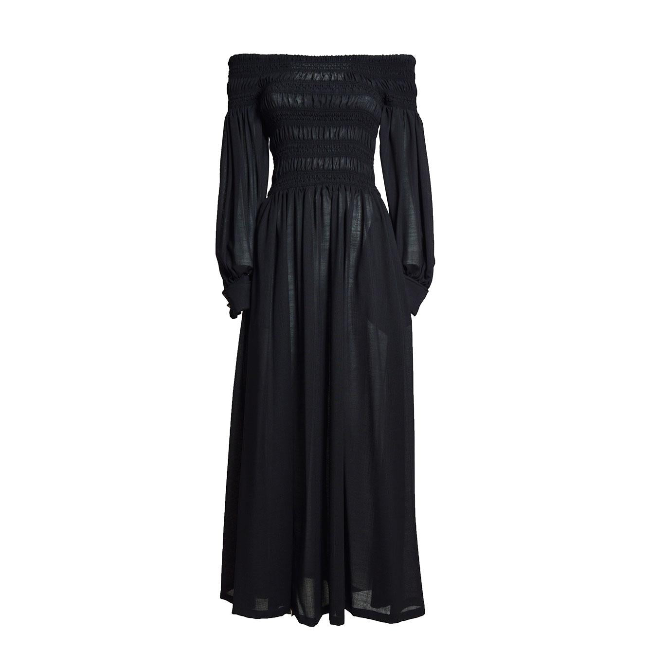Abito Manu off shoulder in cotone nero Max Mara