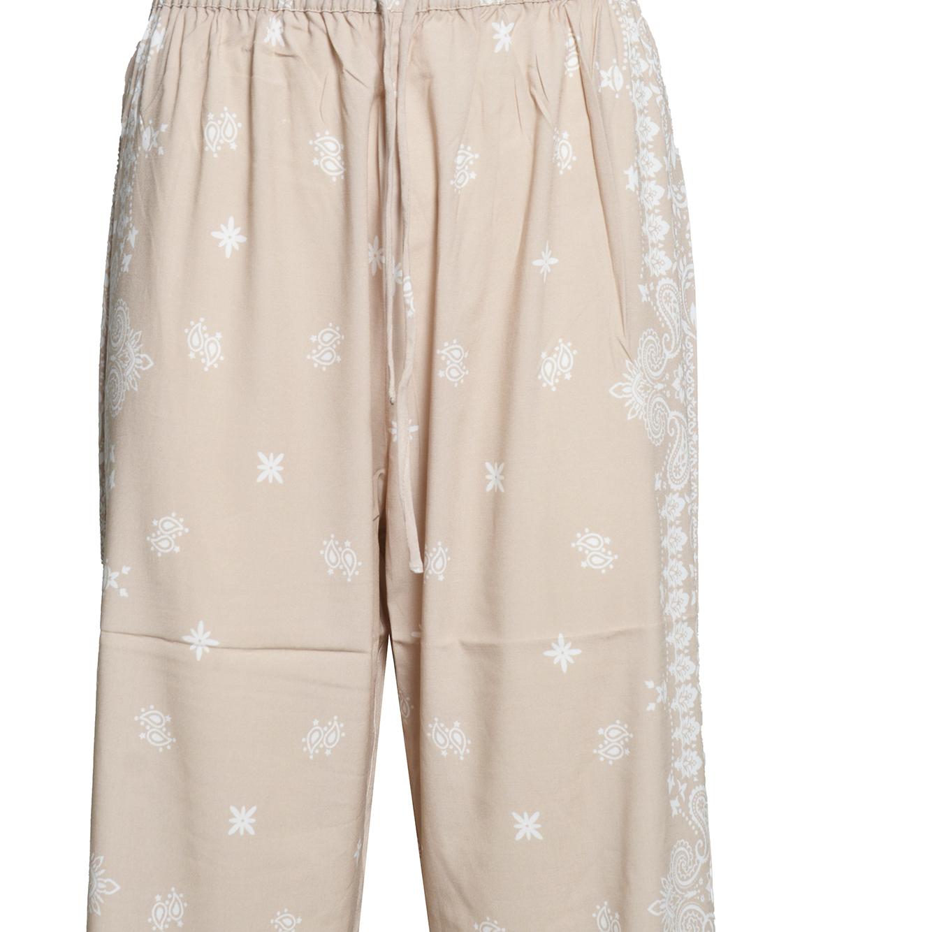 ikaria woman wide trousers rayon bandanna paisley