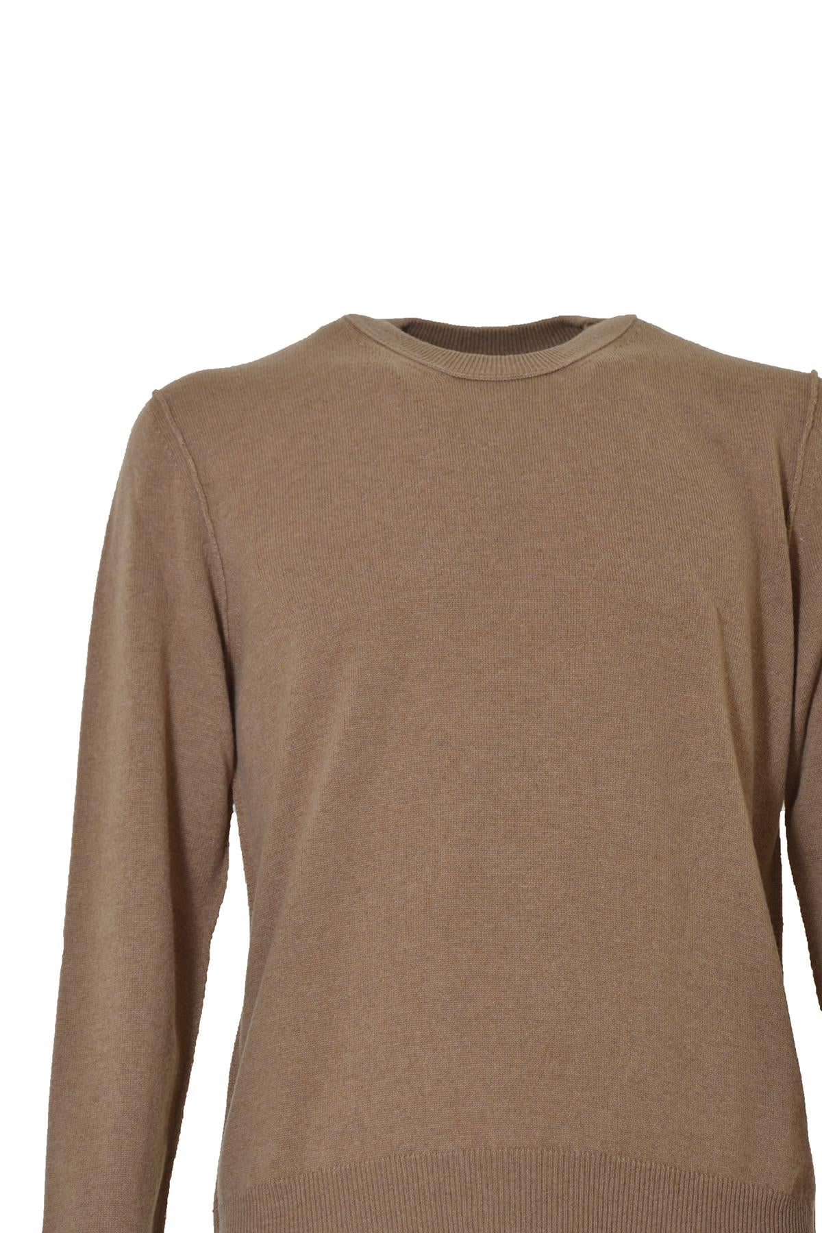 Pullover girocollo in cashmere cammello Maison Margiela