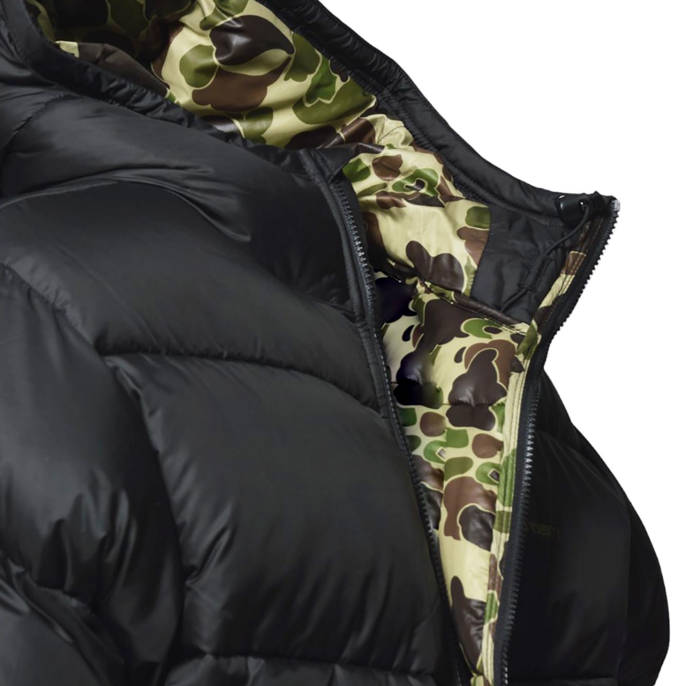 Piumino Toronto in nylon nero e fodera camouflage Carhartt Wip