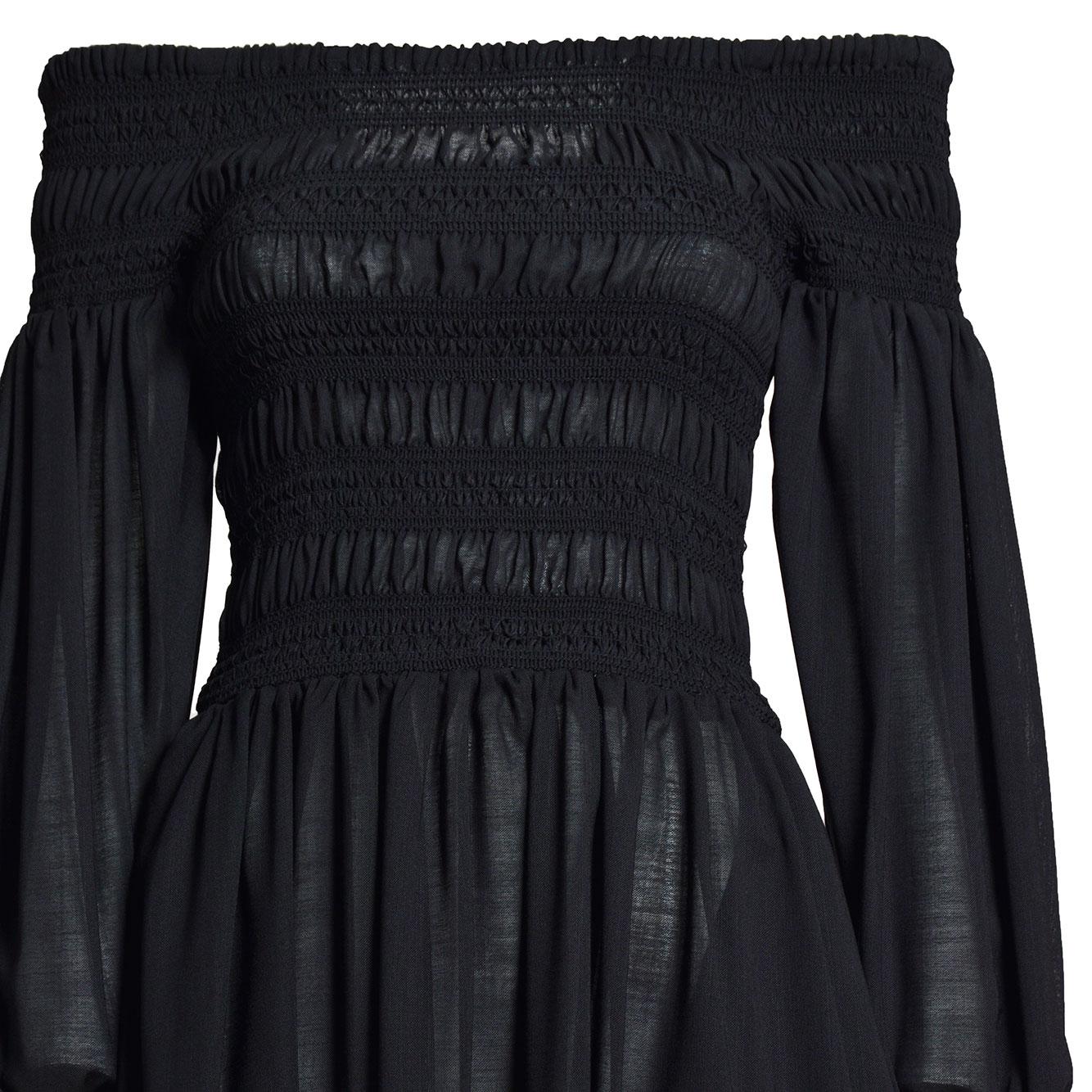 Abito Manu off shoulder in cotone nero Max Mara