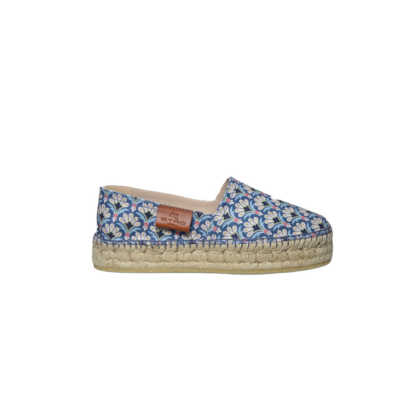 espadrillas printed gabardine flowers