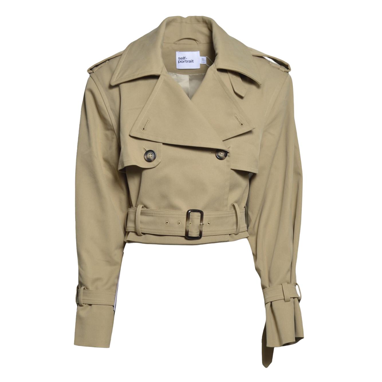 beige cropped trench jacket
