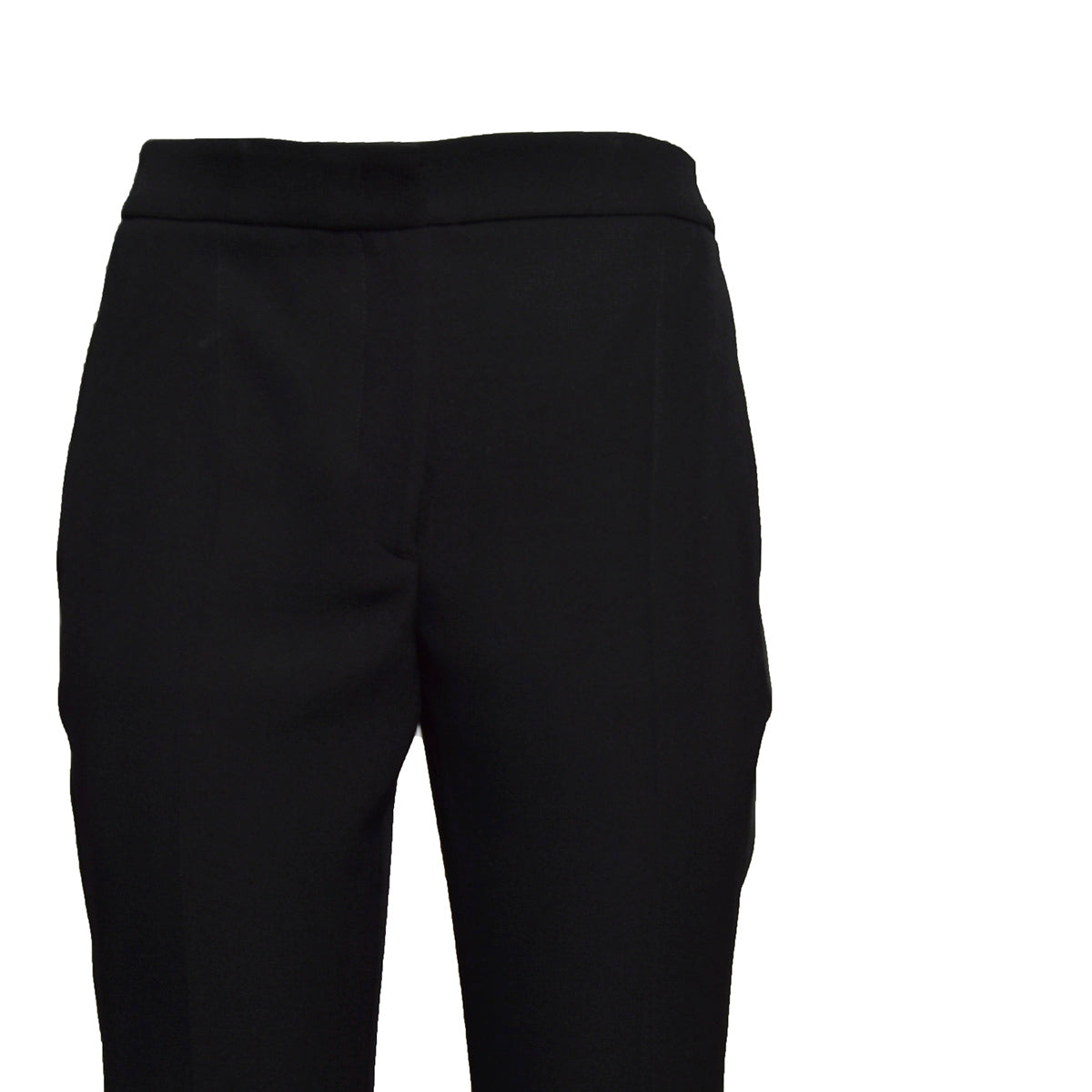 Pantalone sartoriale in lana vergine nero con banda satinata Moschino