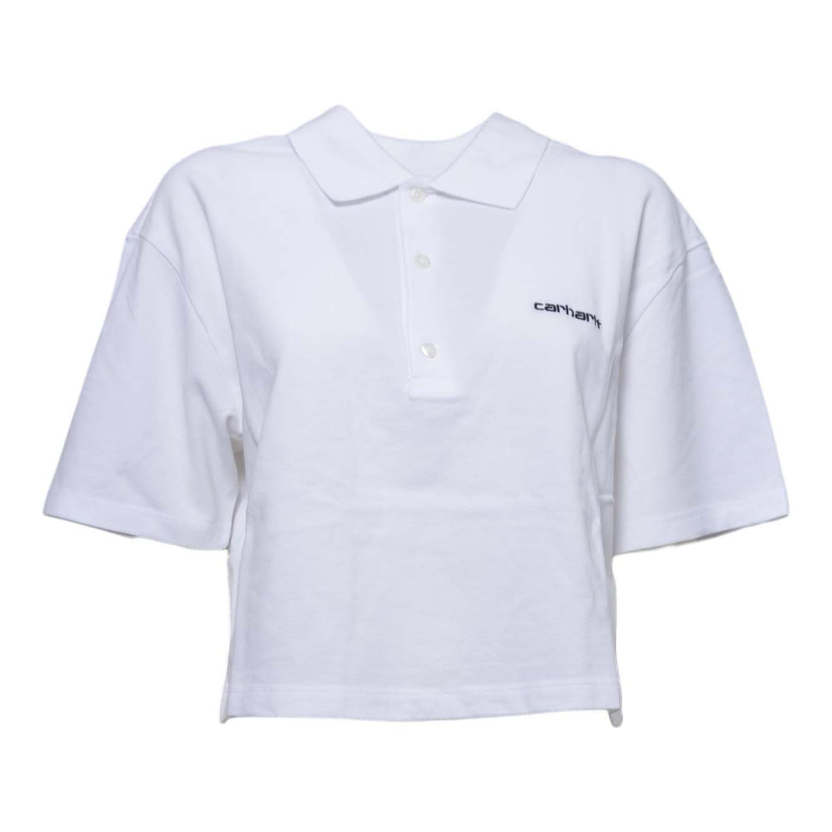 w' s/s carhartt script polo ts cotton garment washed piqué 