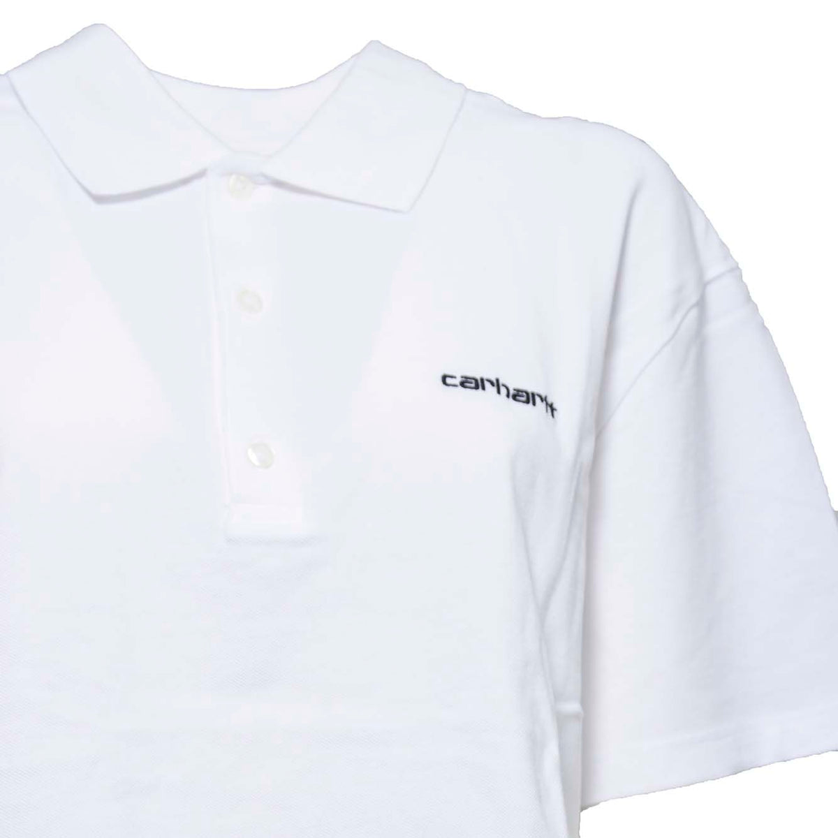 w' s/s carhartt script polo ts cotton garment washed piqué 