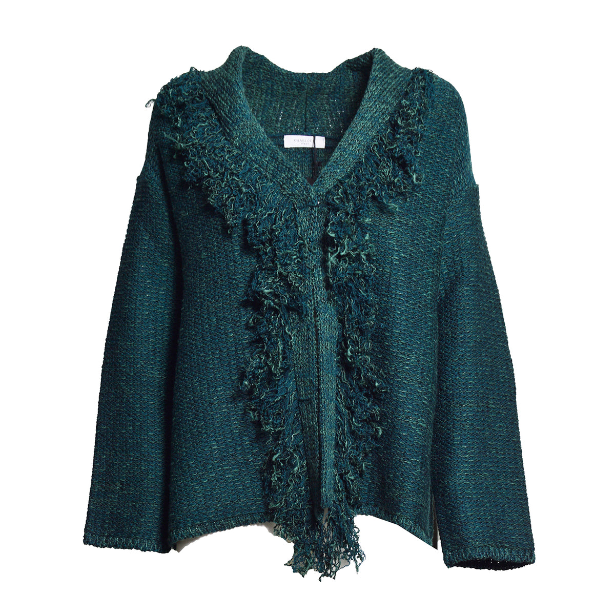 cardigan tropical collo sciallato 