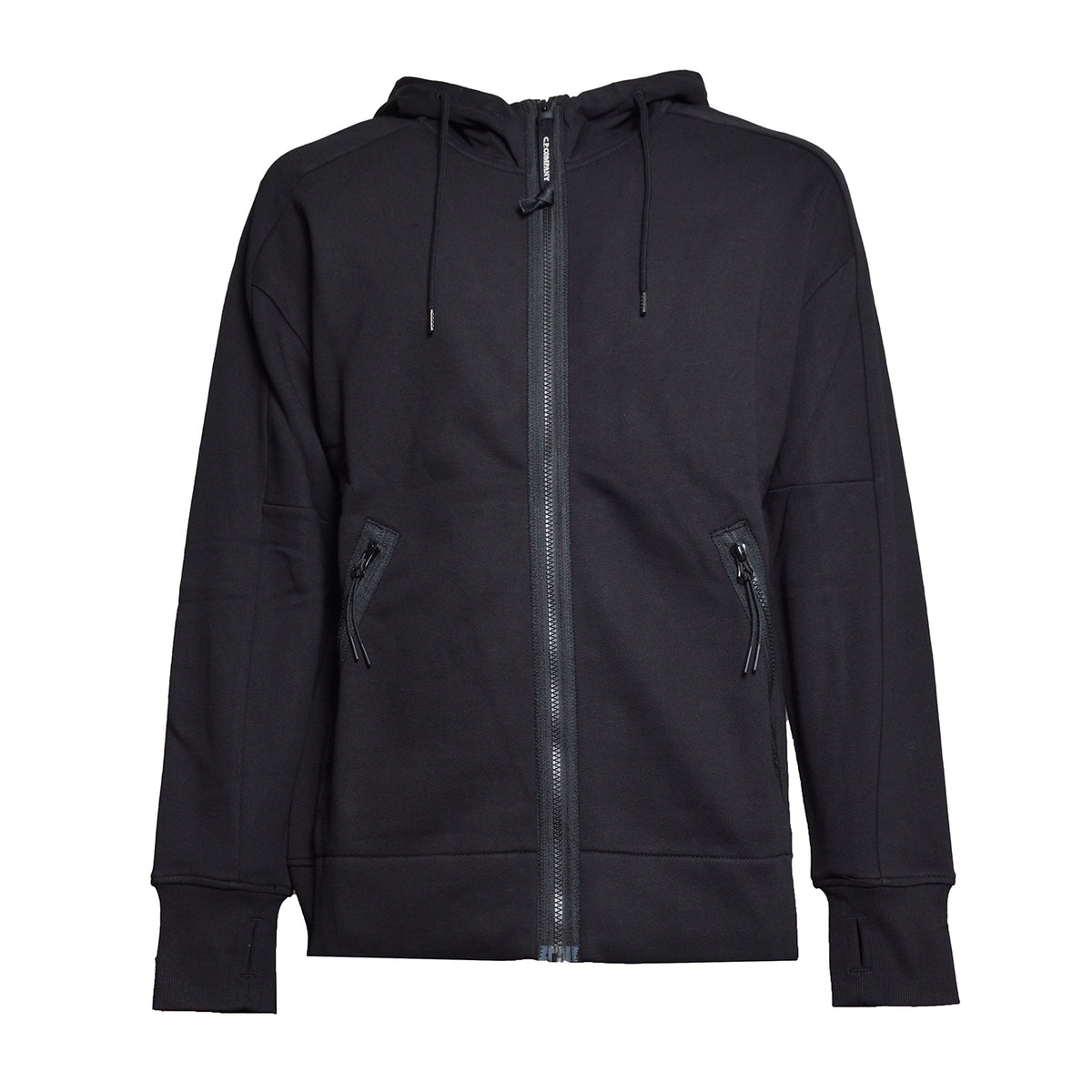 diagonal raised fleece goggle zip sweatshirt 