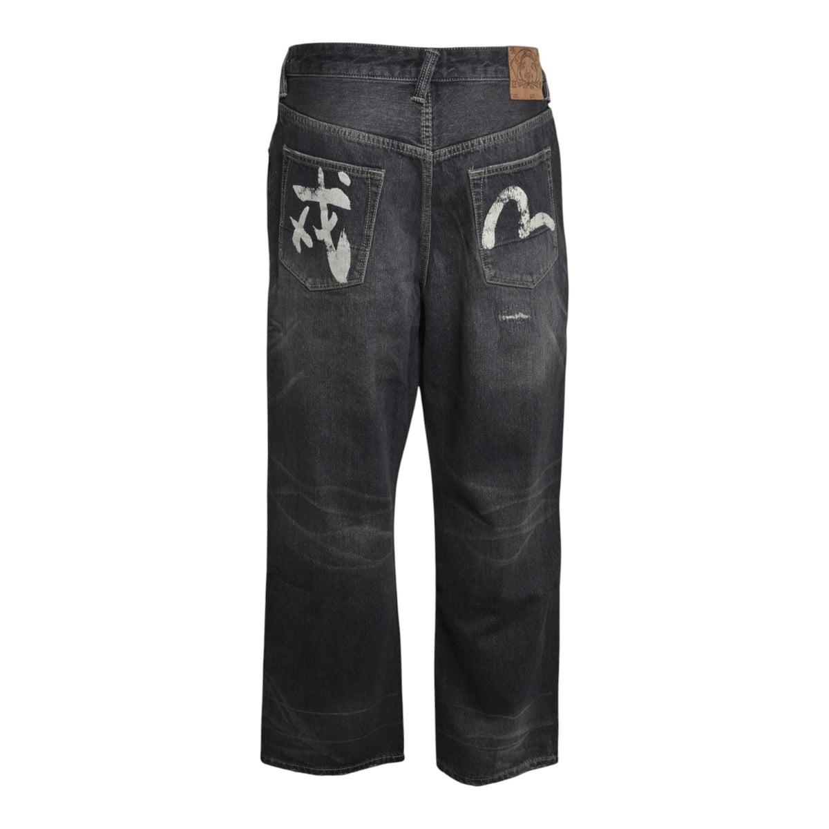 ej, distressed 5p jeans dark tone black denim 