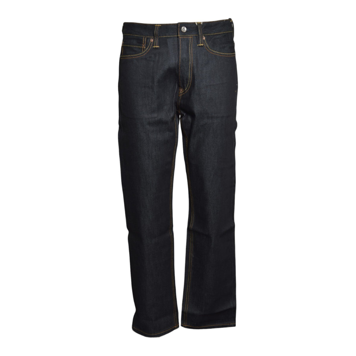 ht, white seagull printed pocket jeans raw indigo 