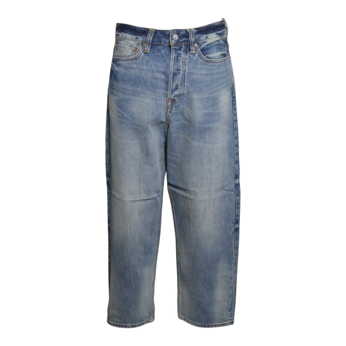 ht, ecru daicock printed jeans mid tone indigo 