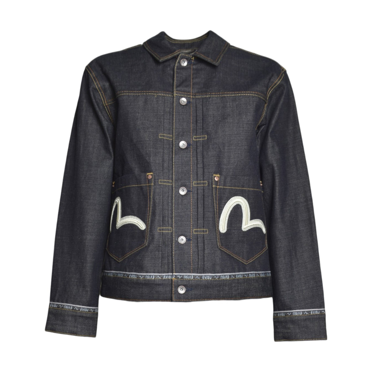 ht logo selvedge denim jacket with seagulll embroidery 