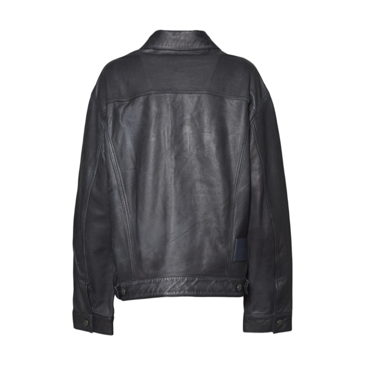 sage vintage black leather 