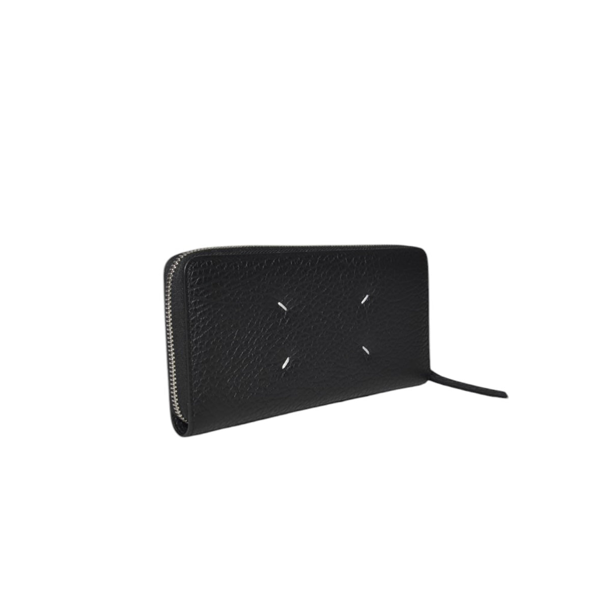 Portafoglio Four Stitches in pelle nera con zip Maison Margiela 