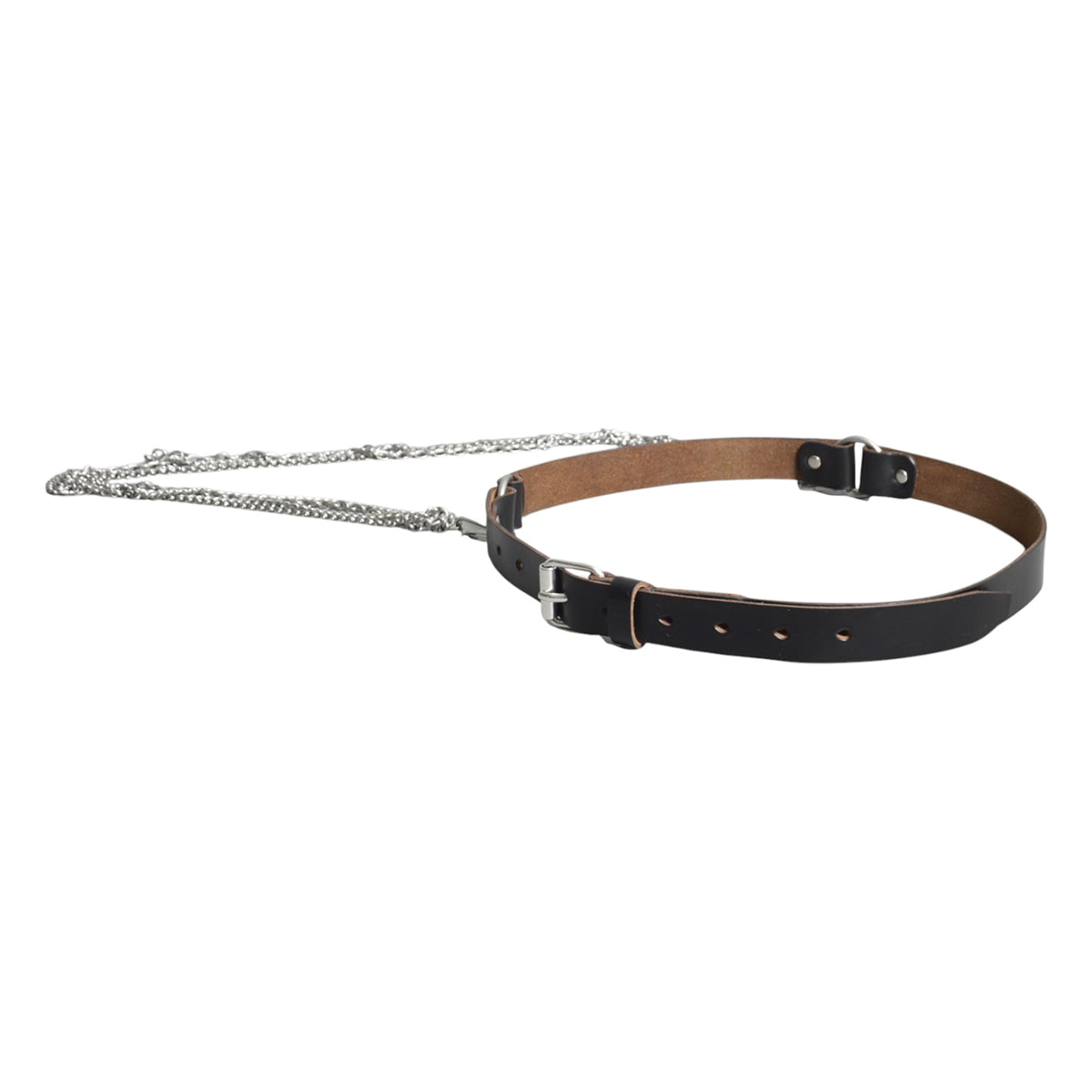 chain belt black chromexcel leather 
