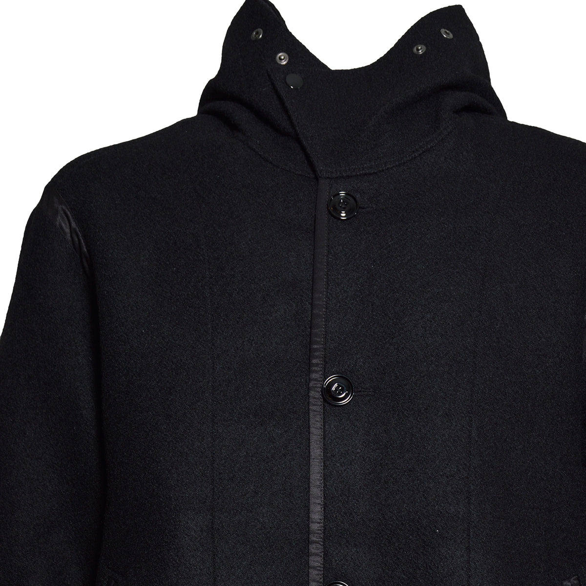 liner jacket black stamped wool 