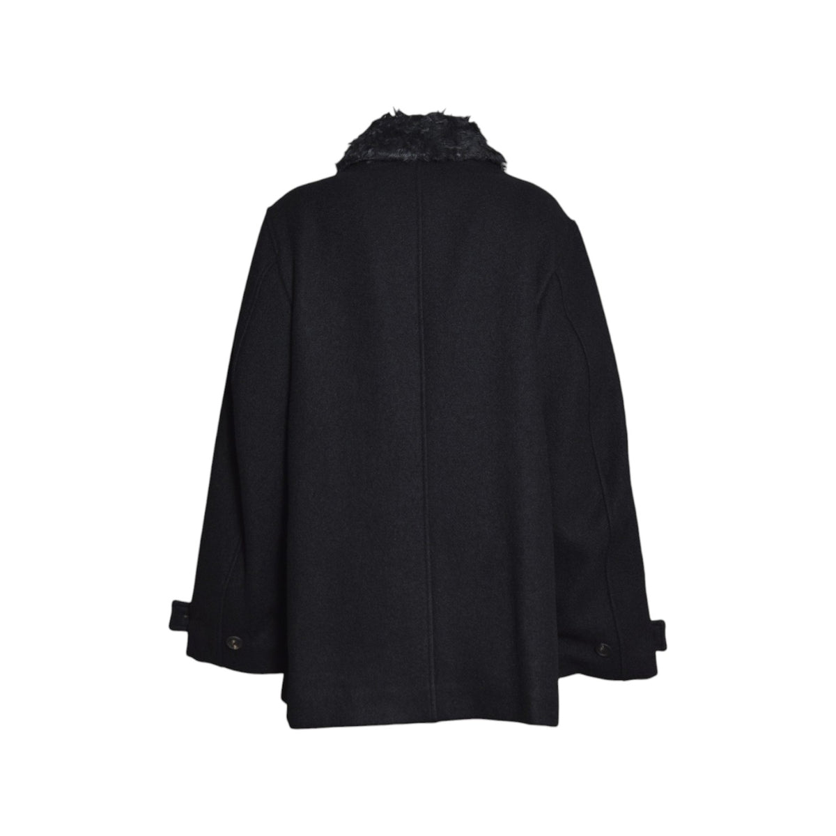 wage peacoat black stamped wool 