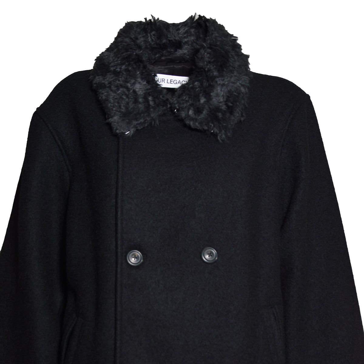 wage peacoat black stamped wool 