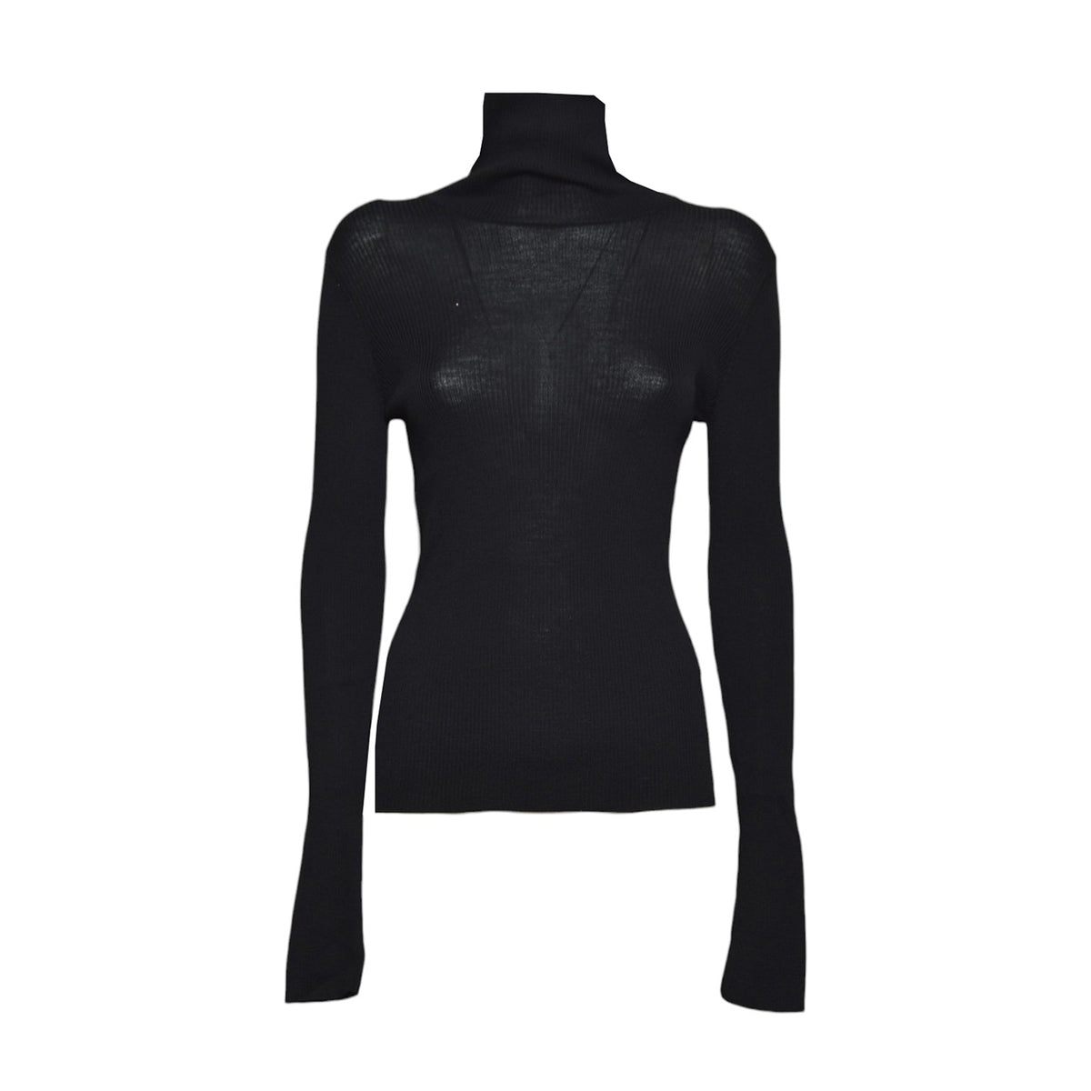 slim funnel black superfine merino 