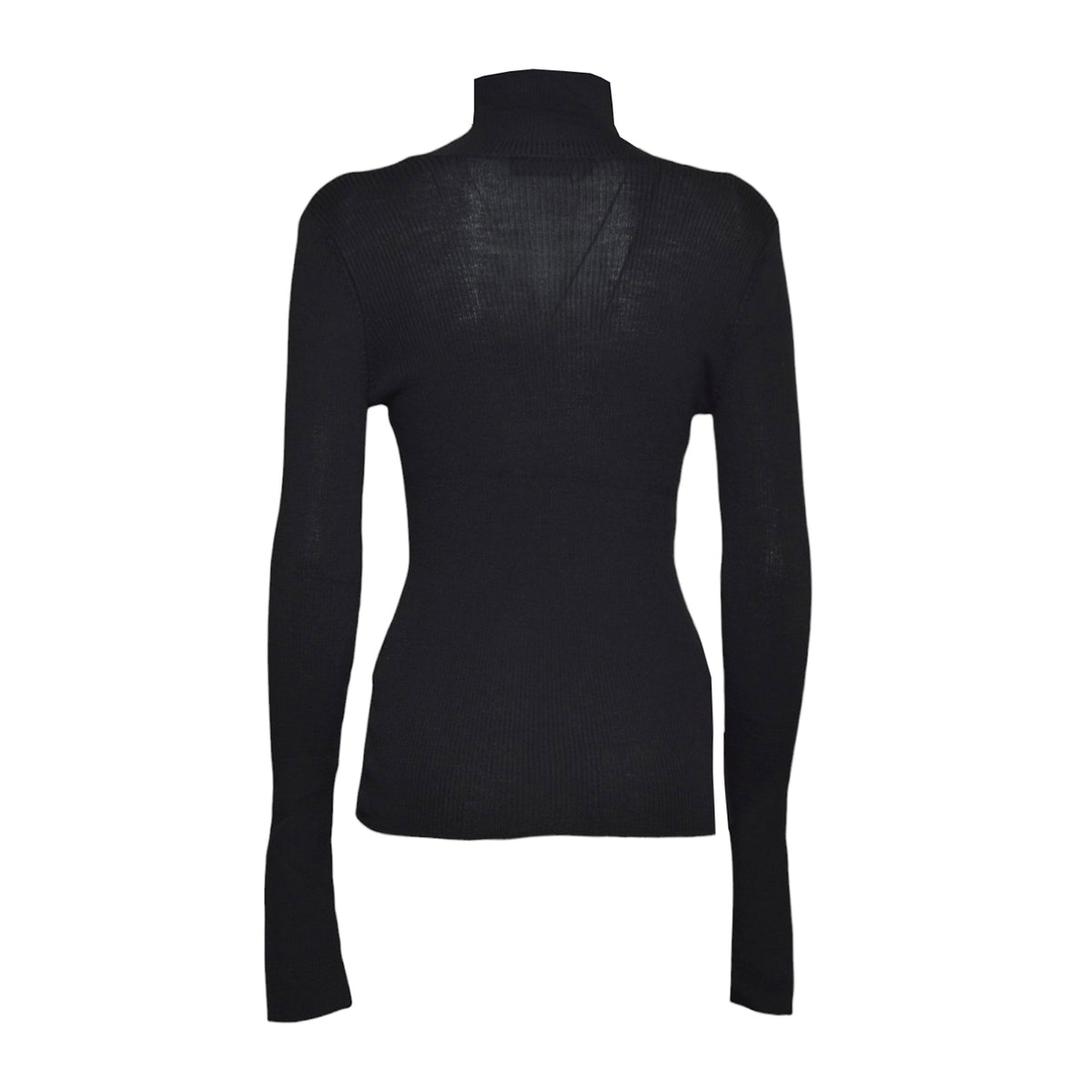 slim funnel black superfine merino 