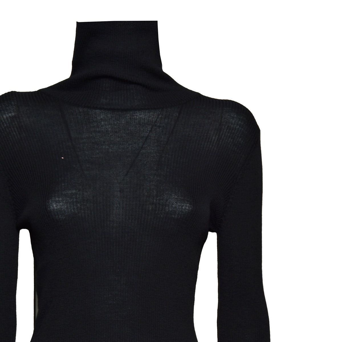 slim funnel black superfine merino 