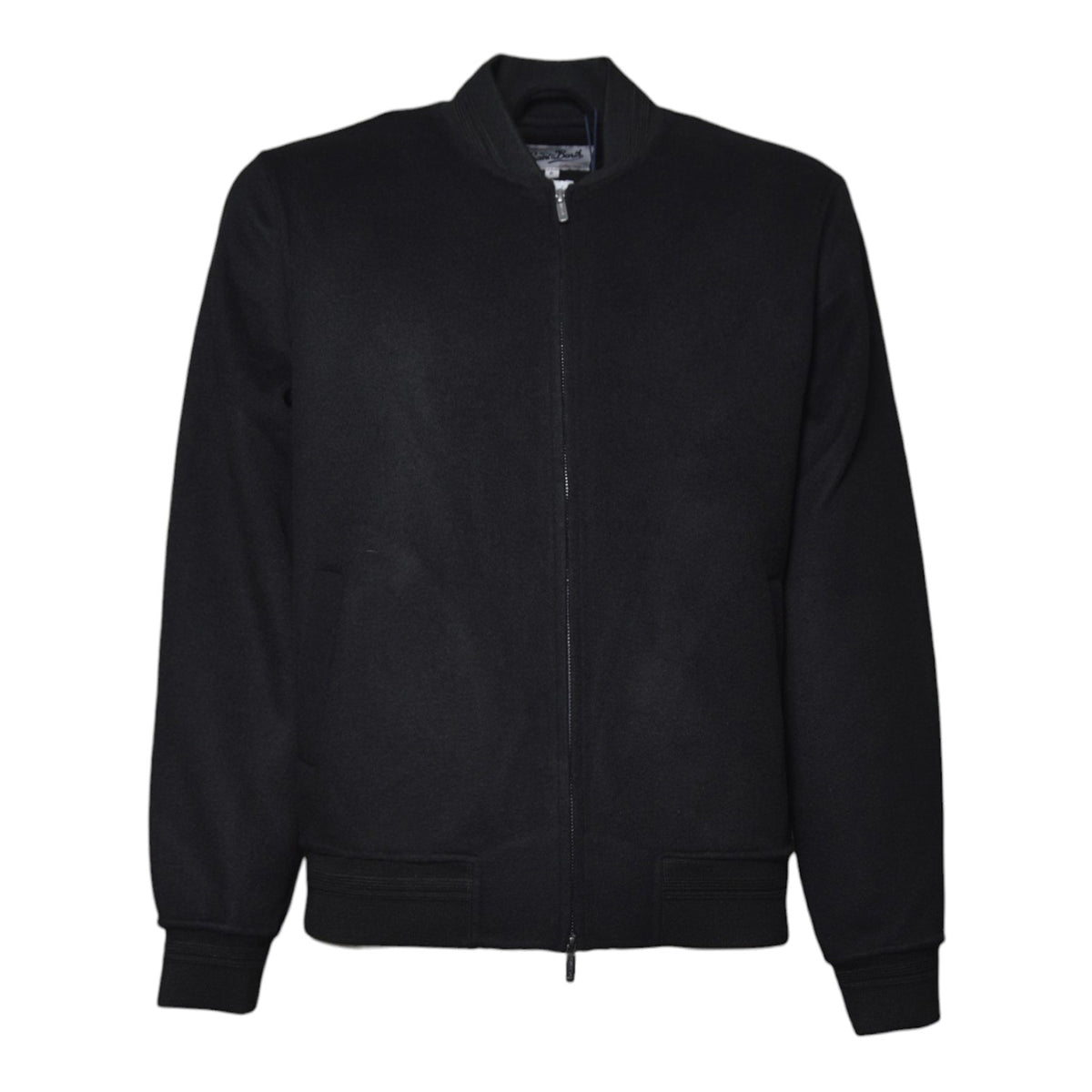 camden wool bomber jacket with ribbed knit 
