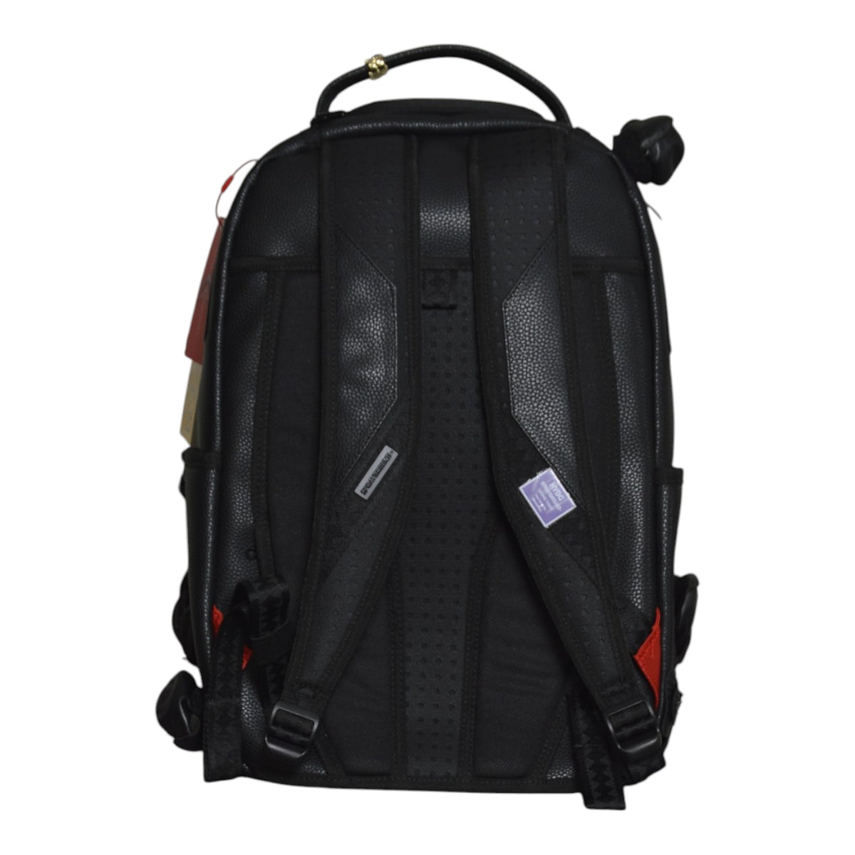 nybg black leather flowers backpack 