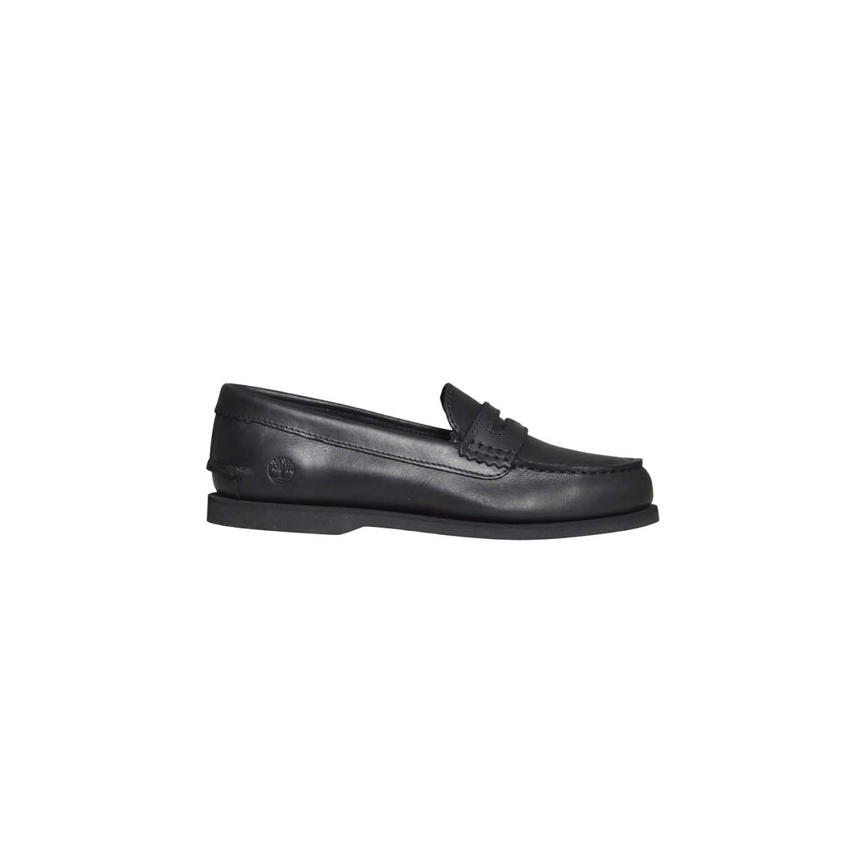 classic boat loafer shoe black full grain 