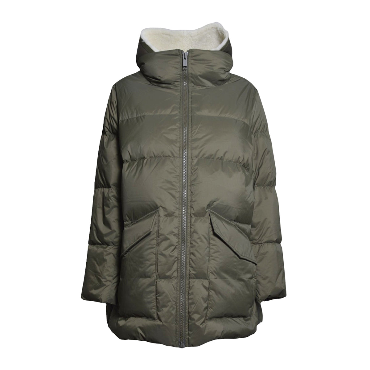 down coat 76cm technical fabric/lamb 