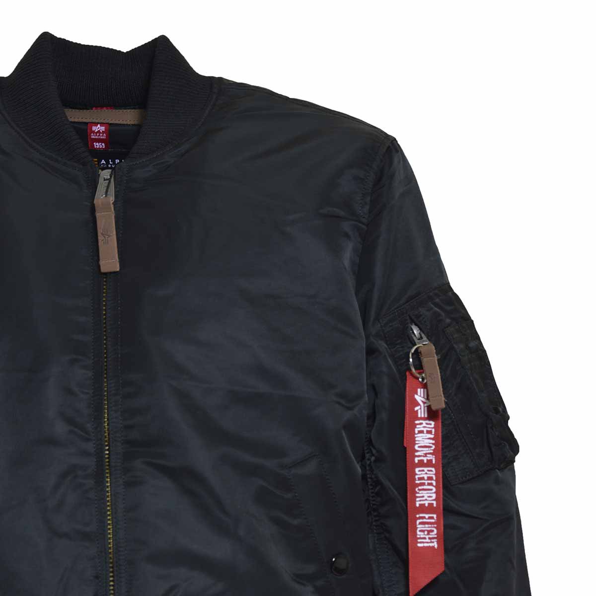 Bomber MA-1 VF imbottito corto nero Alpha Industries 