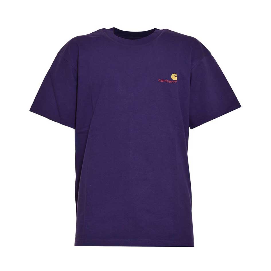 T-shirt American Script viola con logo Carhartt 