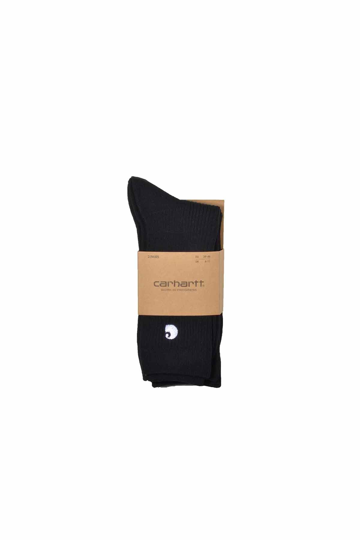Calzini Madison in cotone nero con ricamo Carhartt Wip 