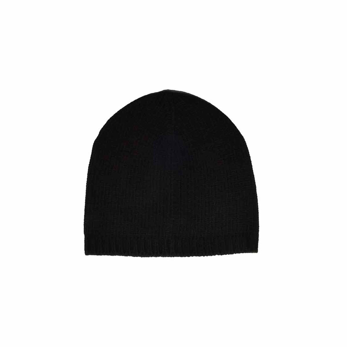 Berretto in misto lana e cashmere nero con logo Dsquared2 