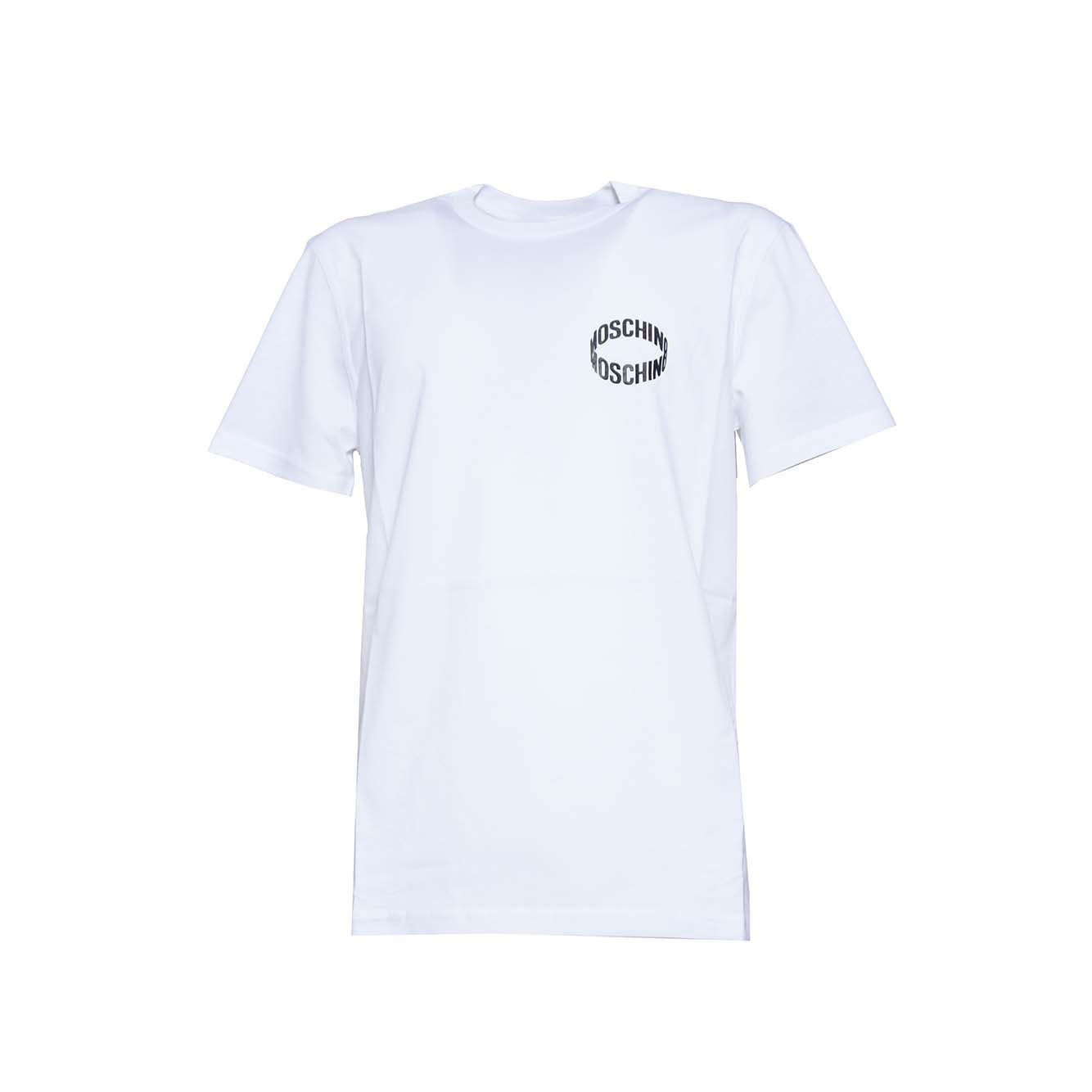T-shirt in cotone bianco con stampa Loop Moschino 