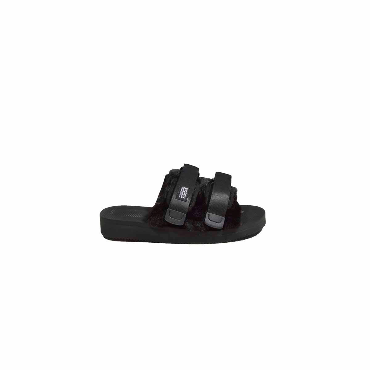 Ciabatte in gomma Moto nere con pelo Suicoke 