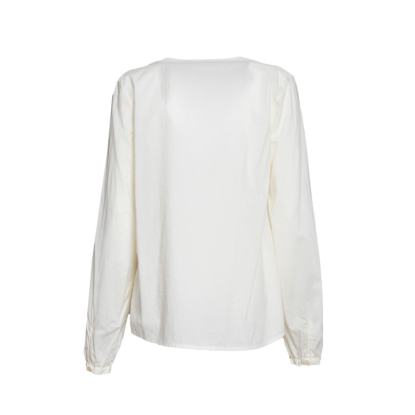 Blusa in cotone crema con profilo etnico Bazar Deluxe 